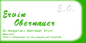 ervin obernauer business card